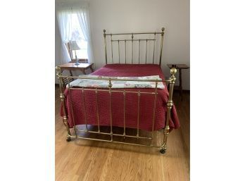 Vintage Full / Double Brass Bed Frame With Beautyrest Classic Mattress