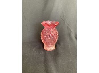 Fenton? Small Pink Hobnail Glads Vase