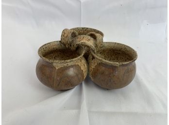 Studio Pottery - Unique 3 Small Connected Pots