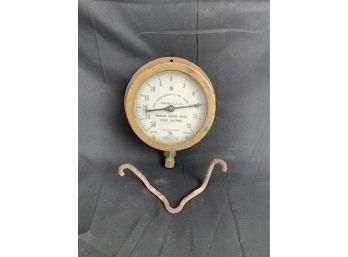 Ashcroft 1850 Sun Shipbuilding & Dry Dock Co. Engine Room Bilge Pump Suction Gauge