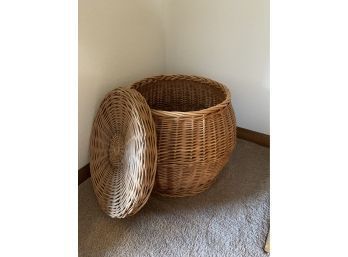 Large Woven Lidded Basket