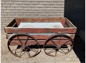 Large Red Cart Garden Decor