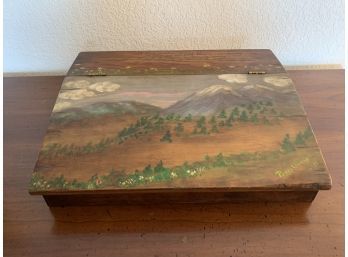 Painted Desk Box Signed Peggy Owens 1971