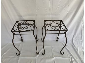 Pair Of Metal Plant Stands