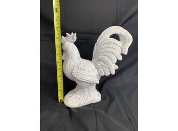 White Rooster With Blue Accents