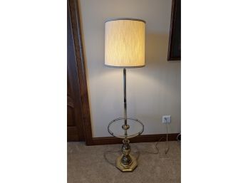 Vintage Floor Lamp With Glass Side Table Combo