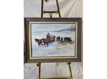 Oil Painting Montana Winter By Bobbie Richardson