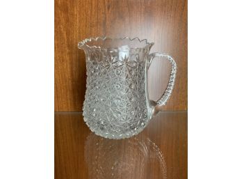 American Brilliant Cut Glass Pitcher Signed