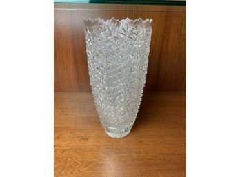 American Brilliant Cut Glass Vase Signed (#1)