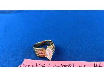 14k Gold Ring With Faux Stones