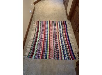 Vintage Colorful Crocheted Blanket