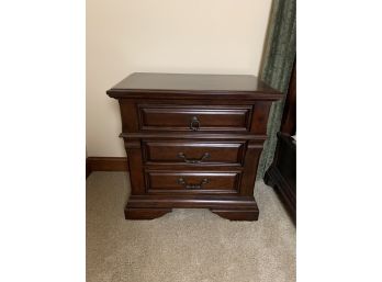 Dark Brown Finish 3 Drawer Nightstand