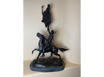 Buffalo Signal Frederic Remington 3ft Bronze Sculpture