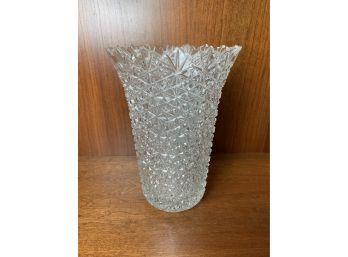 American Brilliant Cut Glass Vase Signed (#4)