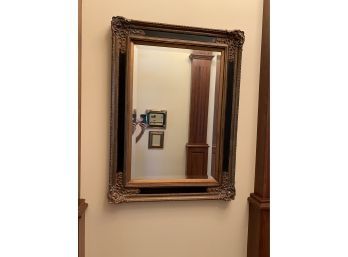 Mirror With Black And Gold Toned Frame