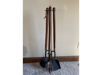 Tall Mid Century Style Fireplace Tool Set