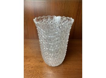 American Brilliant Cut Glass Vase Signed (#6)