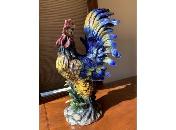 Large Colorful Ceramic Rooster