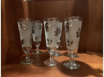 Libbey Starlyte Silver Leaf Pilsner Glasses