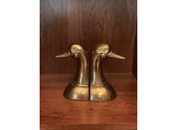 Leonard Silver Mfg Co. Solid Brass Collection Duck Head Book Ends