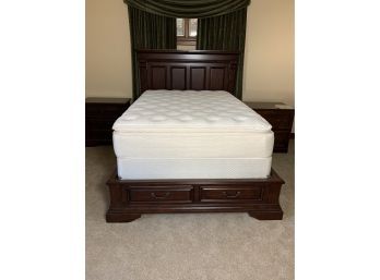 Beautyrest Queen Size Mattress And Bed Frame With Storage And Tall Headboard