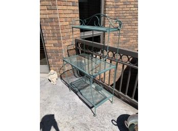 Green Metal Gardening / Potting Stand