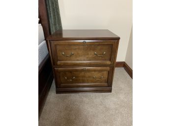 Locking Wood File Cabinet Side Table