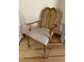 Hyundai Furniture Rolling Cane Back Arm Chair