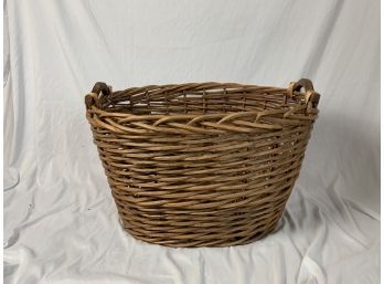 Large Basket With Wood Handles