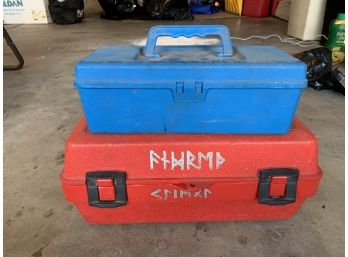 2 Plastic Toolboxes And Contents