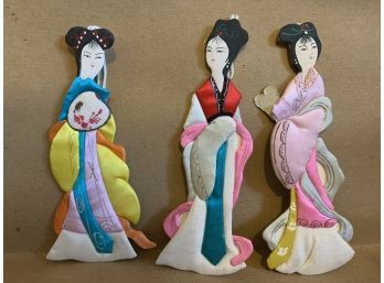 Silk Geisha Paper Doll Ornaments