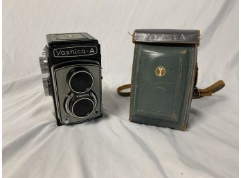 Yashica-A Twin Lens Camera With Carrying Case