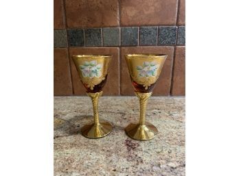 Pair Of Murano Wine Glasses