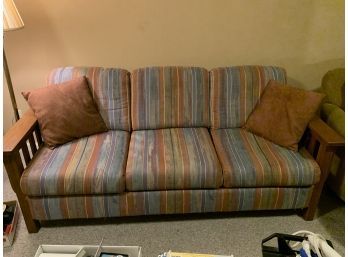 La Z Boy Couch With Wood Arms