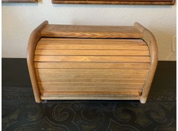 Wood Roll Top Bread Box