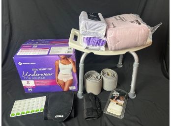 Personal Care Items - Shower Chair, Leak Protection Underwear, Pill Organizer And More