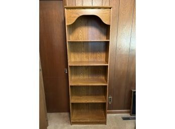 5 Shelf Bookshelf With Arched Design At Top Shelf