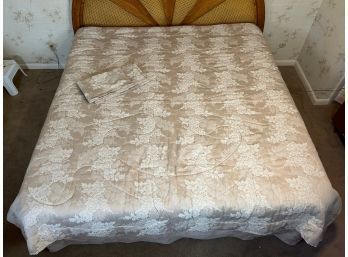 JC Penney King Size Bedspread, Bed Skirt And Pillowcases