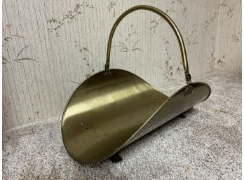 Brass Fireplace Log Holder With Handle