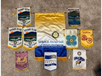 Rotary Club Banners - 9 Small And 1 Large