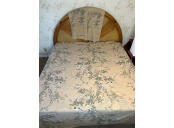 Vintage Tan Asian Style Springmaid King Size Sheet Set - Flat, Fitted, And 2 Pillowcases