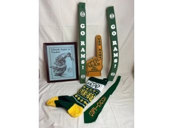 Vintage CSU Memoribilia Assortment - Tie, Foam Finger, Stocking And More