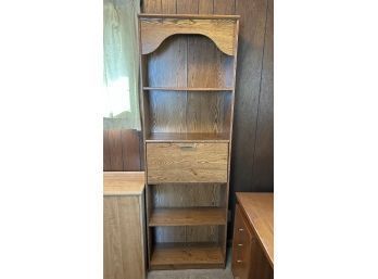 4 Shelf Bookshelf With Fold Down Hide Away Desk