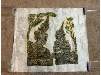 Mid Century Thai Temple Rubbing Thai Buddist Prayer On Rice Paper