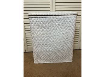 White Plastic Wicker Style Hamper