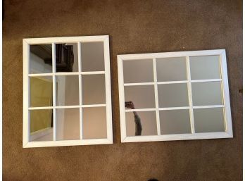 Pair Of Window Look Wall Hanging Mirrors