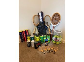 Tennis Rackets, Tennis Balls And Tennis Racket Clock