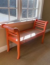 Painted Caned Bench