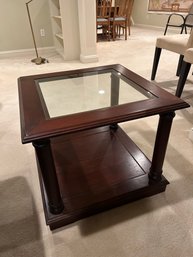 Glass And Mahogany Side Table