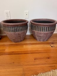 Pair Terracotta Pots